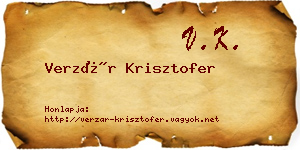 Verzár Krisztofer névjegykártya